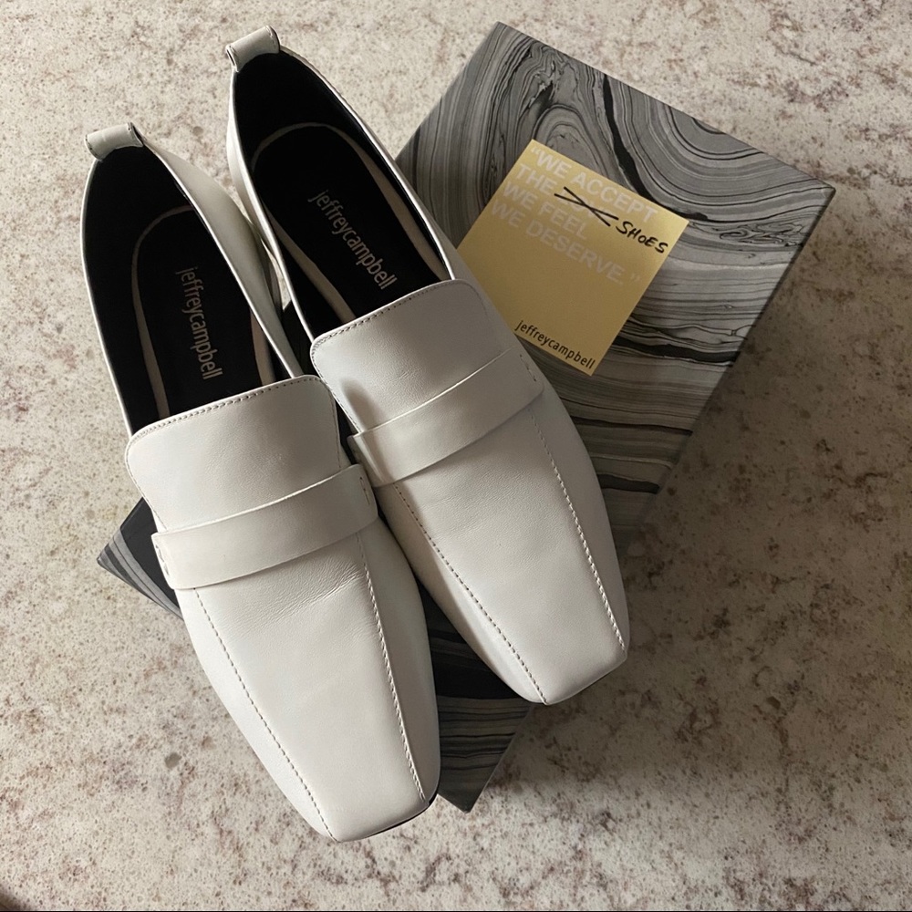 JEFFREY CAMPBELL white moritz loafers SIZE 8